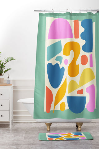 Melissa Donne Abstract Shapes II Shower Curtain And Mat