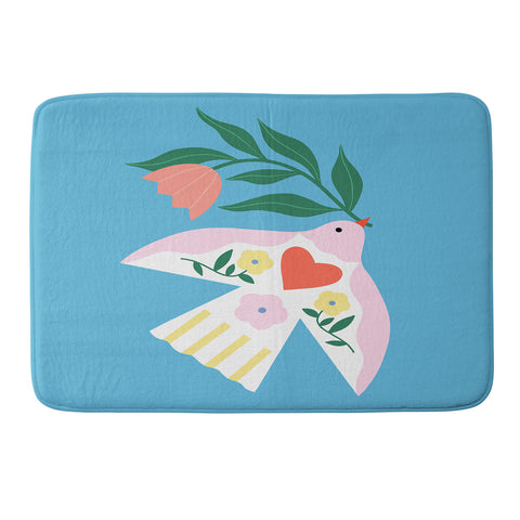 Melissa Donne Botanical Bird I Memory Foam Bath Mat