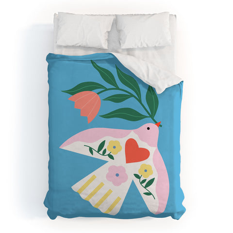 Melissa Donne Botanical Bird I Duvet Cover