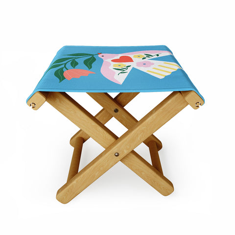 Melissa Donne Botanical Bird I Folding Stool