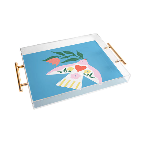 Melissa Donne Botanical Bird I Acrylic Tray