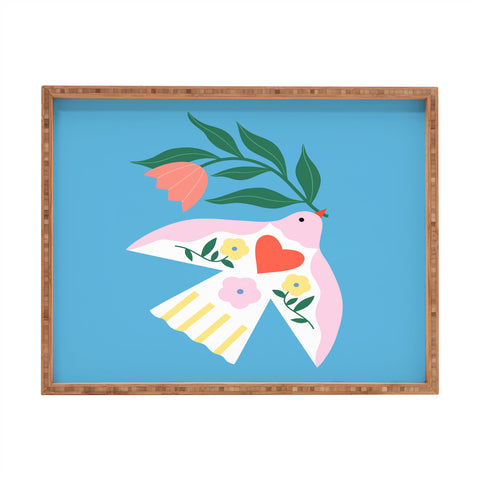 Melissa Donne Botanical Bird I Rectangular Tray