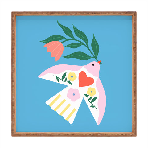 Melissa Donne Botanical Bird I Square Tray
