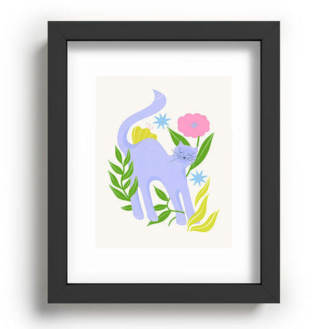 Melissa Donne Cat in Flower Garden Recessed Framing Rectangle