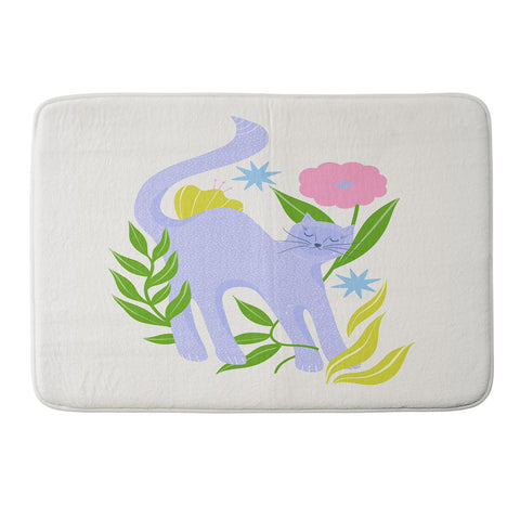 Melissa Donne Cat in Flower Garden Memory Foam Bath Mat
