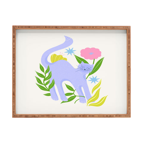 Melissa Donne Cat in Flower Garden Rectangular Tray