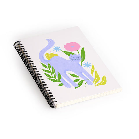 Melissa Donne Cat in Flower Garden Spiral Notebook