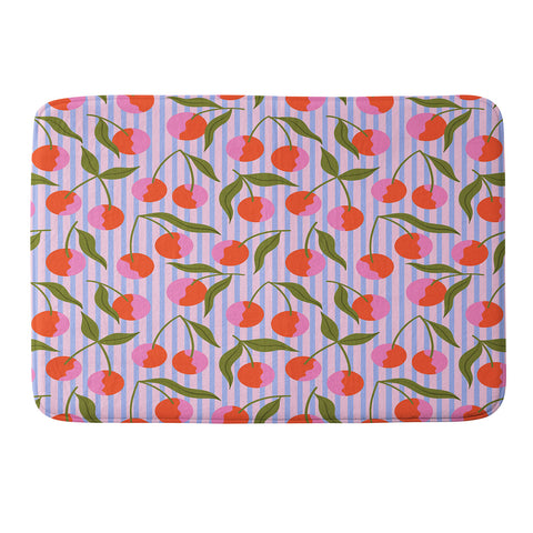 Melissa Donne Cherries and Stripes Memory Foam Bath Mat