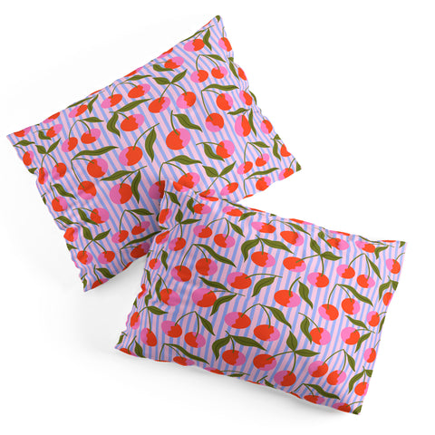 Melissa Donne Cherries and Stripes Pillow Shams