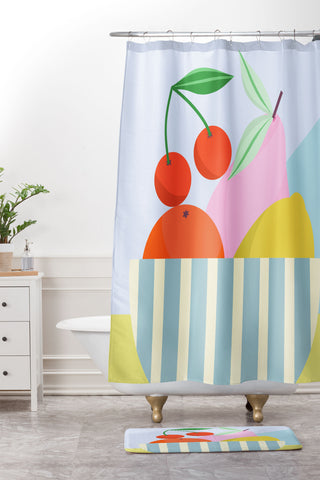 Melissa Donne Fruit Bowl I Shower Curtain And Mat