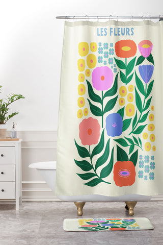 Melissa Donne Les Fleurs I Shower Curtain And Mat