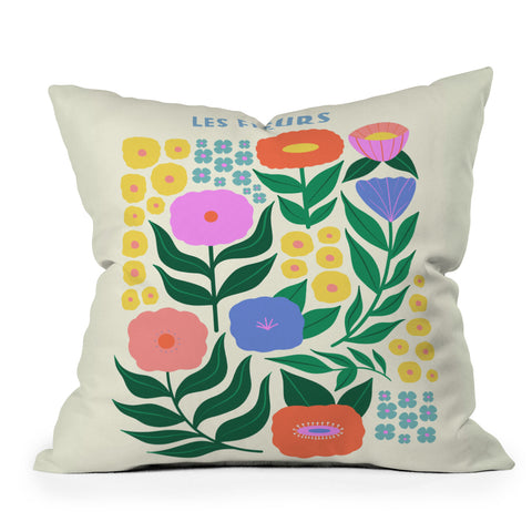 Melissa Donne Les Fleurs I Throw Pillow