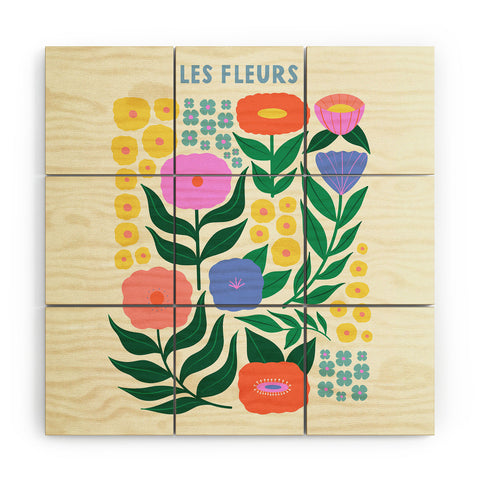Melissa Donne Les Fleurs I Wood Wall Mural
