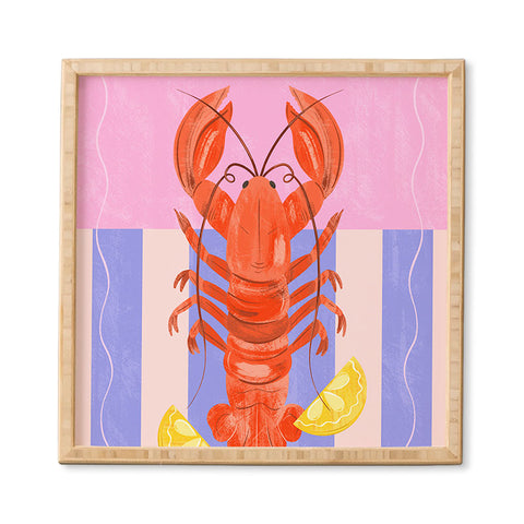 Melissa Donne Lobster with Lemons Framed Wall Art
