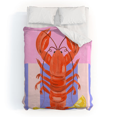 Melissa Donne Lobster with Lemons Duvet Cover