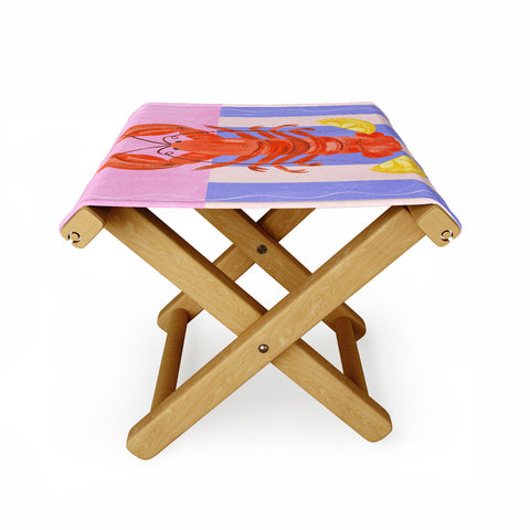 Melissa Donne Lobster with Lemons Folding Stool