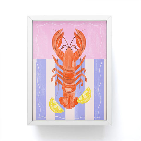 Melissa Donne Lobster with Lemons Framed Mini Art Print