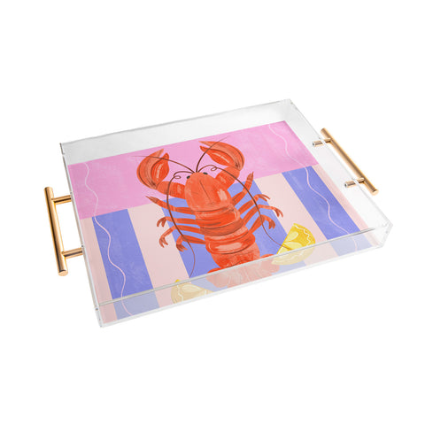Melissa Donne Lobster with Lemons Acrylic Tray