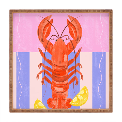 Melissa Donne Lobster with Lemons Square Tray
