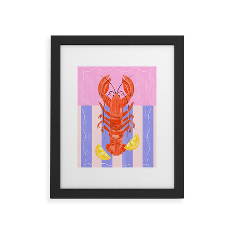 Melissa Donne Lobster with Lemons Framed Art Print