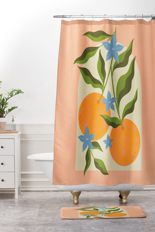 Melissa Donne Orange Branch Shower Curtain And Mat