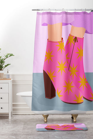 Melissa Donne Party Boots Shower Curtain And Mat
