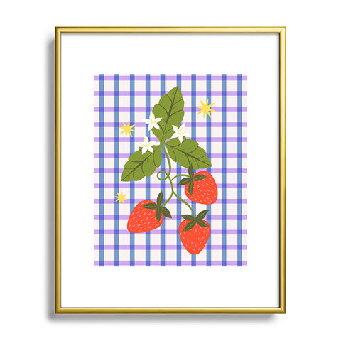 Melissa Donne Strawberries and Stars Metal Framed Art Print