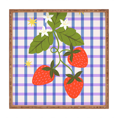 Melissa Donne Strawberries and Stars Square Tray