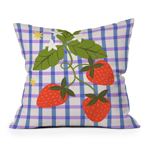 Melissa Donne Strawberries and Stars Outdoor Throw Pillow