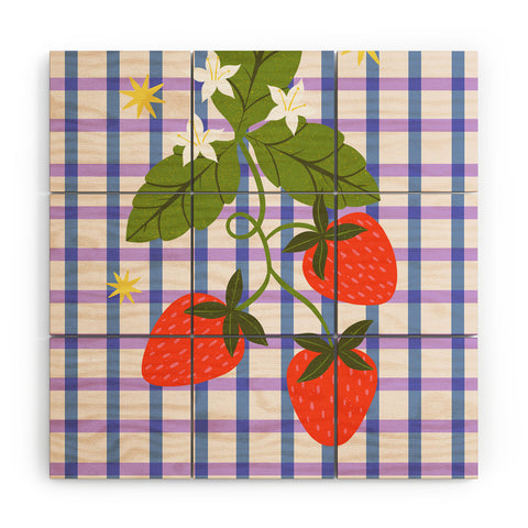 Melissa Donne Strawberries and Stars Wood Wall Mural