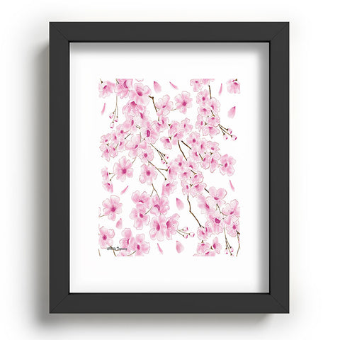 Melly Terpening Cherry Blossom in White Recessed Framing Rectangle