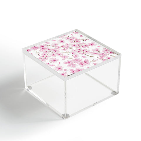 Melly Terpening Cherry Blossom in White Acrylic Box