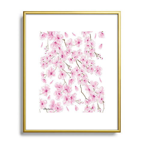 Melly Terpening Cherry Blossom in White Metal Framed Art Print