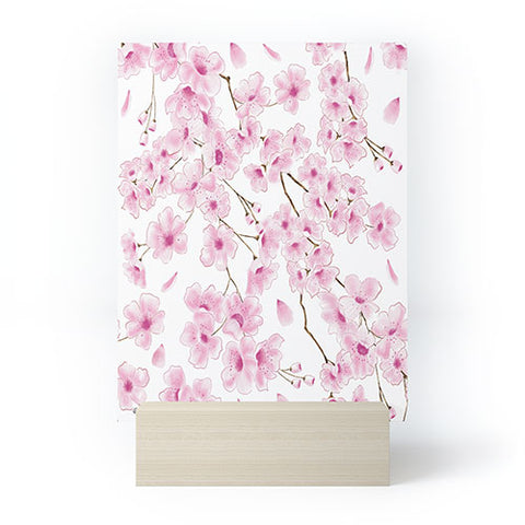 Melly Terpening Cherry Blossom in White Mini Art Print