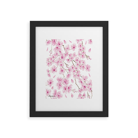 Melly Terpening Cherry Blossom in White Framed Art Print