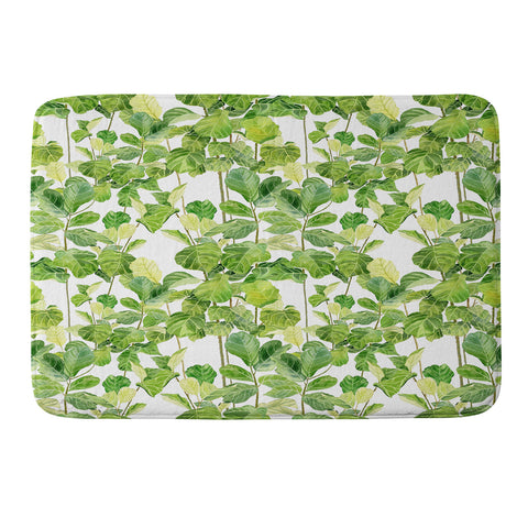 Melly Terpening Fiddle Leaves Fig Watercolor Memory Foam Bath Mat