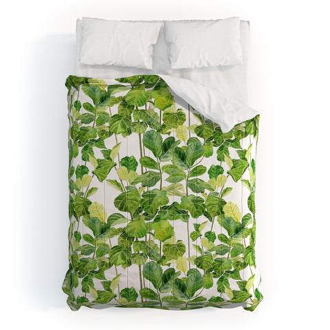 Melly Terpening Fiddle Leaves Fig Watercolor Comforter