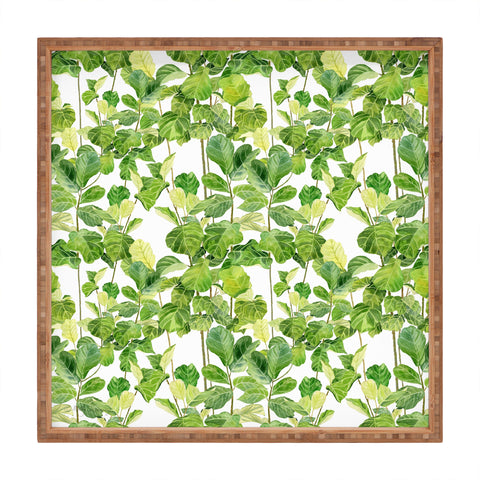 Melly Terpening Fiddle Leaves Fig Watercolor Square Tray