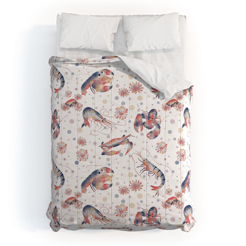 Melly Terpening Happy Crustacean Pattern Comforter