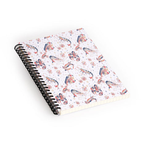 Melly Terpening Happy Crustacean Pattern Spiral Notebook
