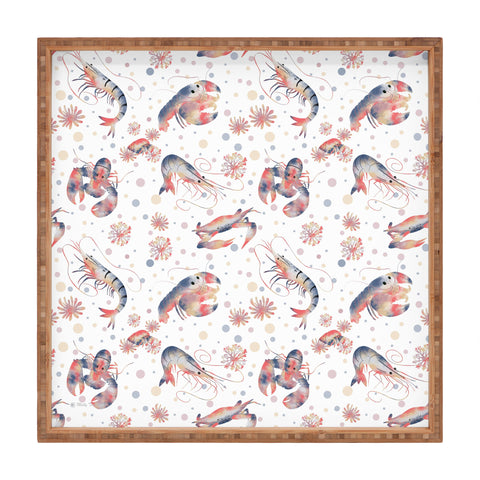 Melly Terpening Happy Crustacean Pattern Square Tray