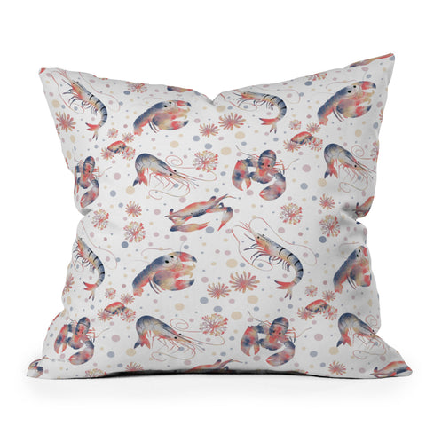 Melly Terpening Happy Crustacean Pattern Throw Pillow