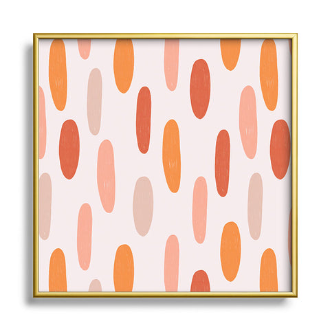 Menina Lisboa Autumnal Dots Square Metal Framed Art Print