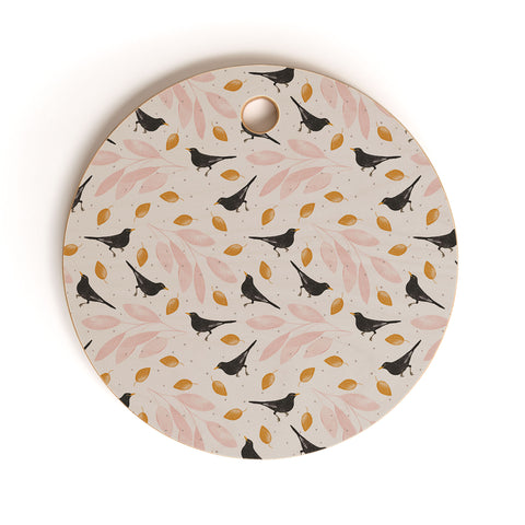 Menina Lisboa Blackbird in the Fall Cutting Board Round