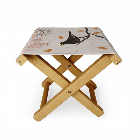 Menina Lisboa Blackbird in the Fall Folding Stool