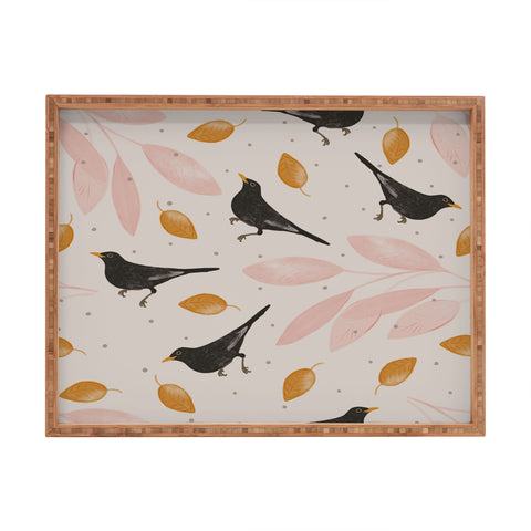 Menina Lisboa Blackbird in the Fall Rectangular Tray