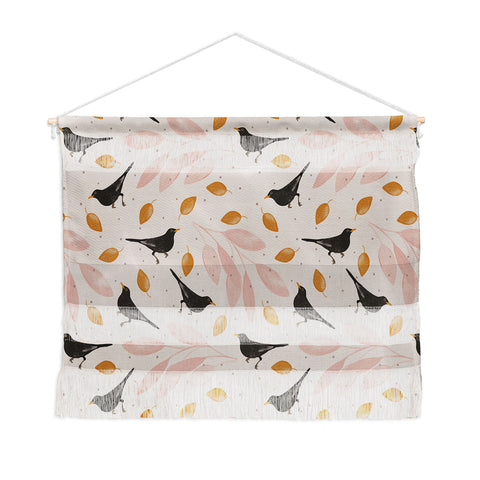 Menina Lisboa Blackbird in the Fall Wall Hanging Landscape