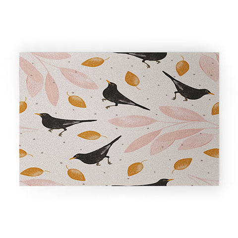 Menina Lisboa Blackbird in the Fall Welcome Mat
