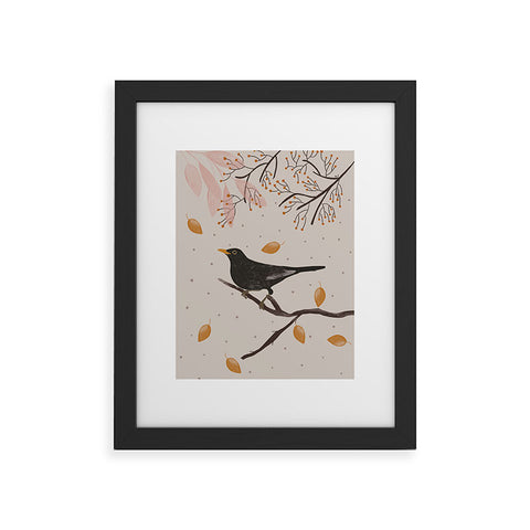 Menina Lisboa Blackbird in the Fall Framed Art Print