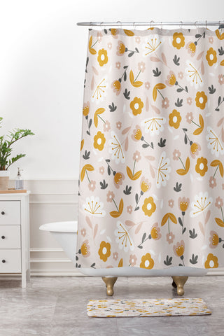 Menina Lisboa Blooms and Blossoms Shower Curtain And Mat